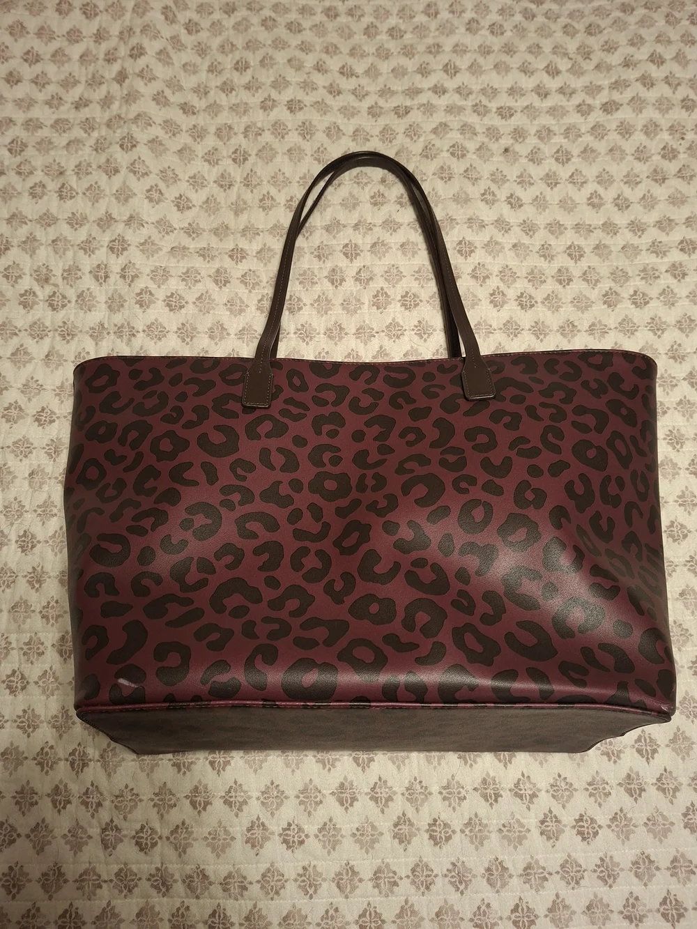 kate spade Dark Purple and Black Leopard Print Tote